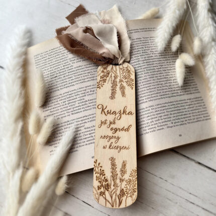 Zakładka do książki "Książka jest jak ogród..." (szarpana wstążka)