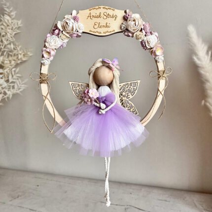 Aniołek na obręczy, anioł stróż na roczek i Chrzest dziewczynki