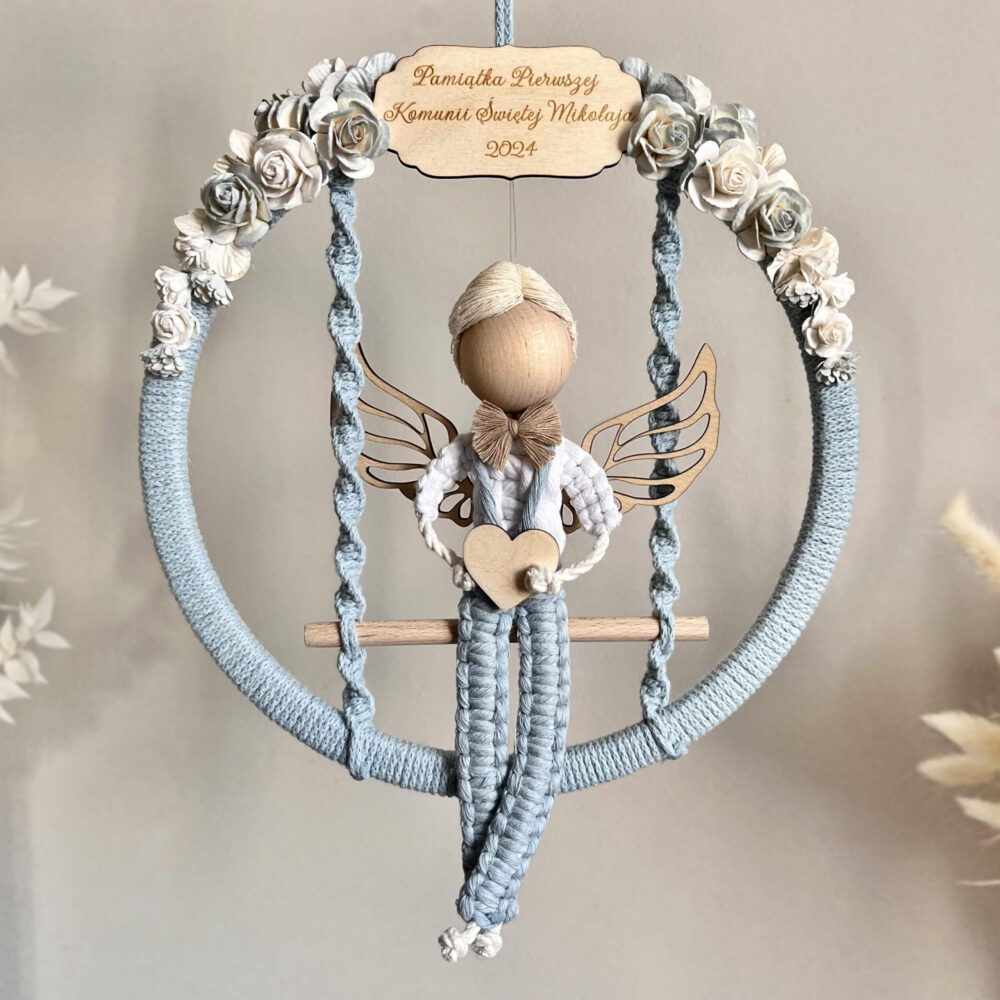 aniołek w obręczy na chrzest 4 jpg
