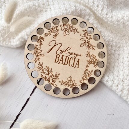 Podkładka pod kubek, baza drewniana DZIEŃ BABCI