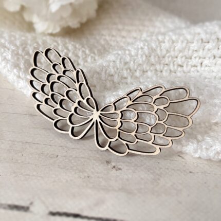 Skrzydełka drewniane do aniołka z makramy, Delikatny wzór