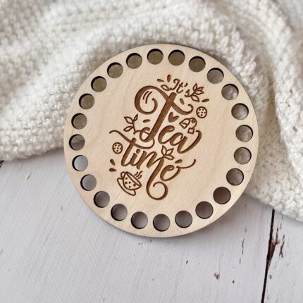 Podkładka pod kubek, baza drewniana IT'S TEA TIME