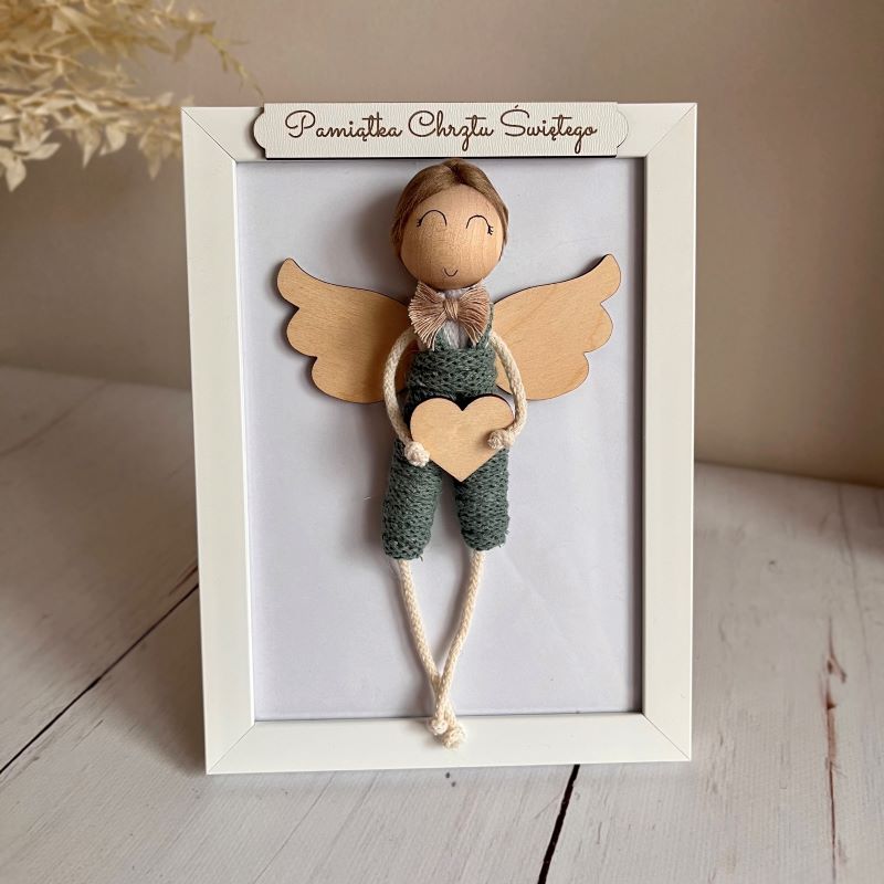 anioł stróż makrama ramka dla chłopca (3)