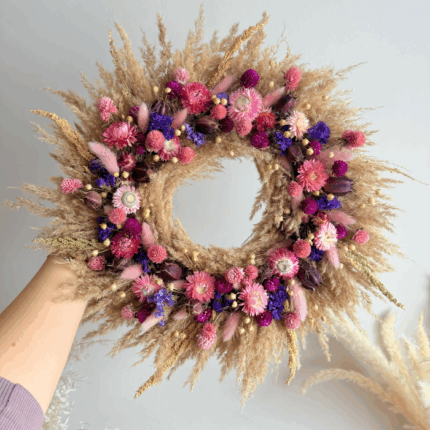 Wianek boho z suszonych kwiatów