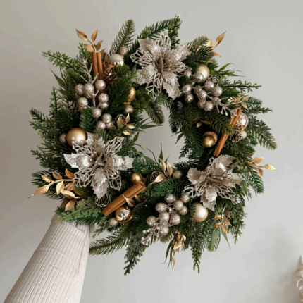 Wianek świąteczny na drzwi, Wieniec Bożonarodzeniowy ŚWIĄTECZNY BLASK